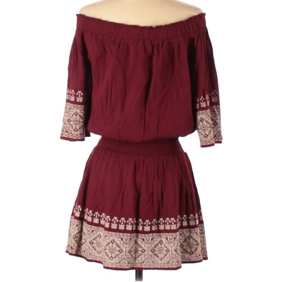 NEW Revolve X Tularosa Off Shoulder, Drop Waist Embroidered Mini Dress - Picture 2 of 2